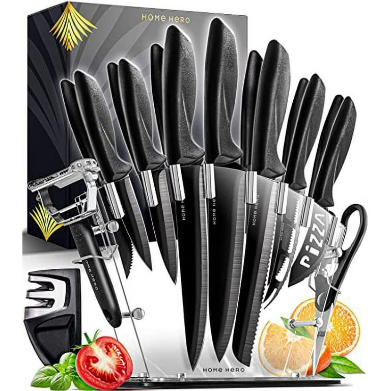 Home Hero Kitchen Knife Set - 17 piece Chef Knife Set with Stainless Steel Knives  Set for Kitchen with Accessories