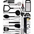 thumbnail image 1 of Home Hero 25 Pcs Silicone Spatula Kitchen Utensils Set - Stainless Steel and Nylon, Black, 1 of 12
