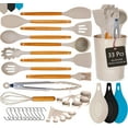 thumbnail image 1 of Home Hero 33-Pc Kitchen Utensil Set - Non-Stick Silicone & Wooden Handles, 1 of 9