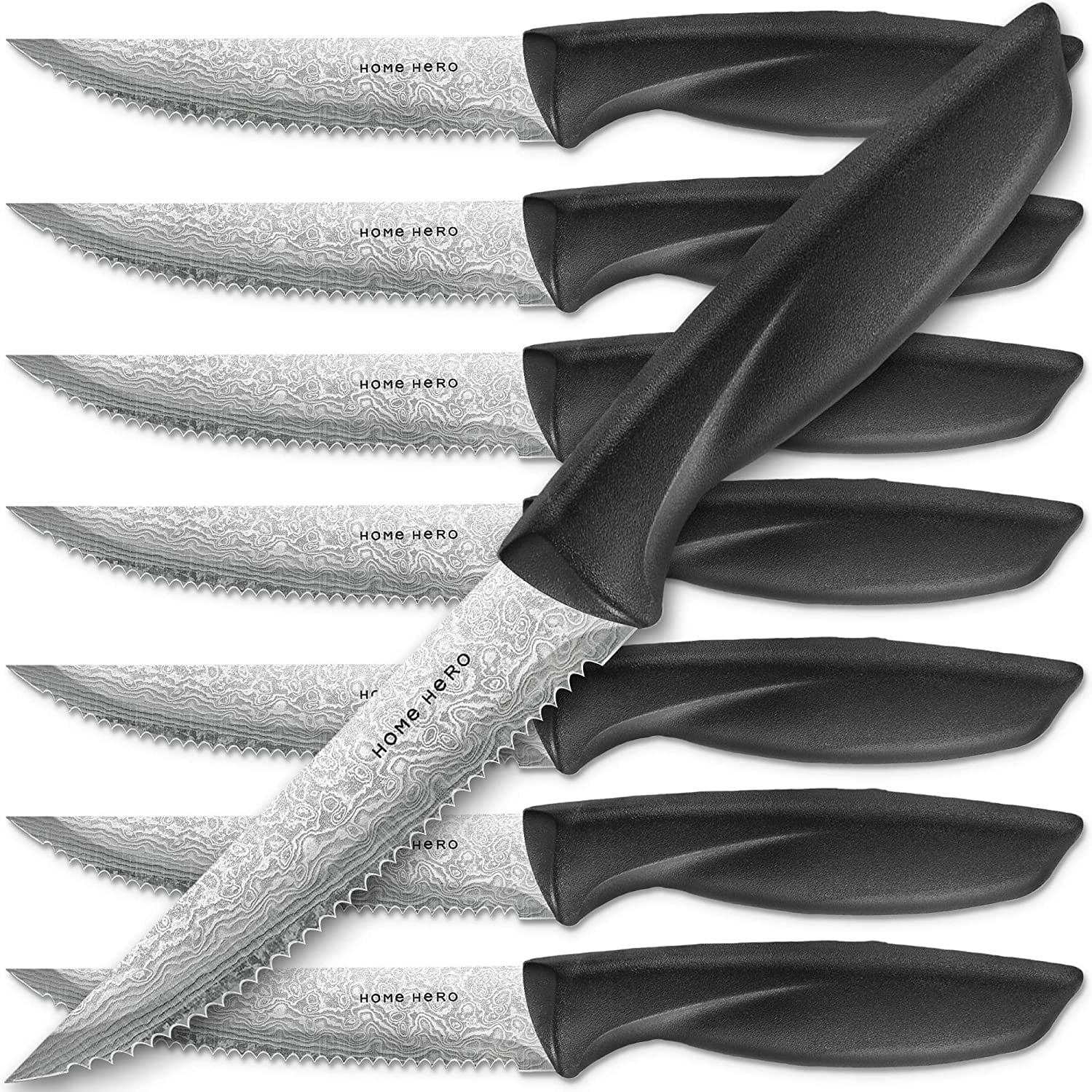 Home Hero 7 Pcs Kitchen Knife Set, Chef Knife Set & Steak Knives -  Professional Design Collection - Razor-Sharp High Carbon Stainless Steel  Knives