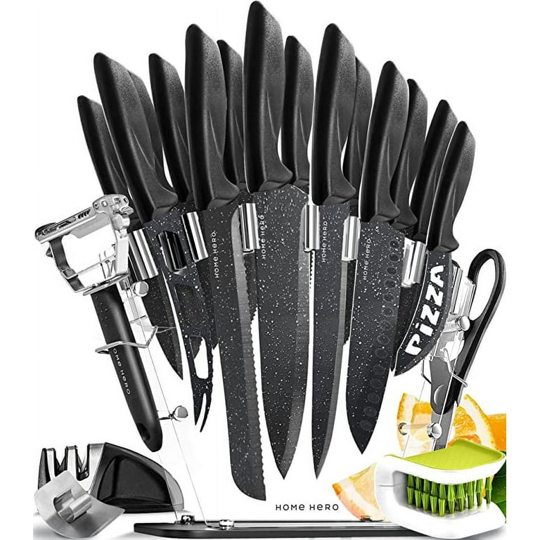  Slege 16pcs Kitchen Knife Set, High Carbon Stainless
