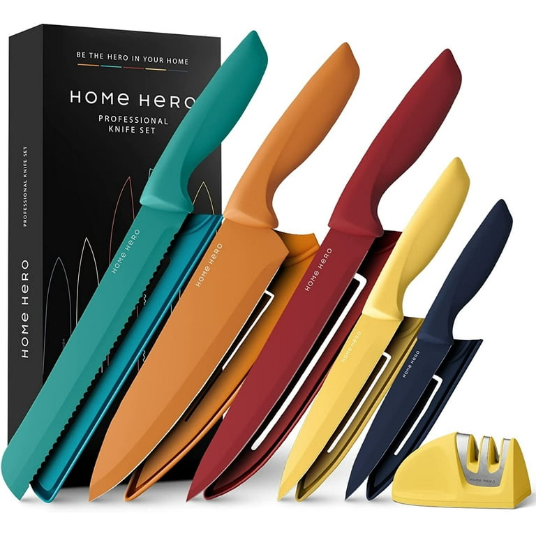 Home Hero 20 Pcs Kitchen Knife Set, Chef Knife Set & Steak Knives -  Professional Design Collection - Razor-Sharp High Carbon Stainless Steel  Knives