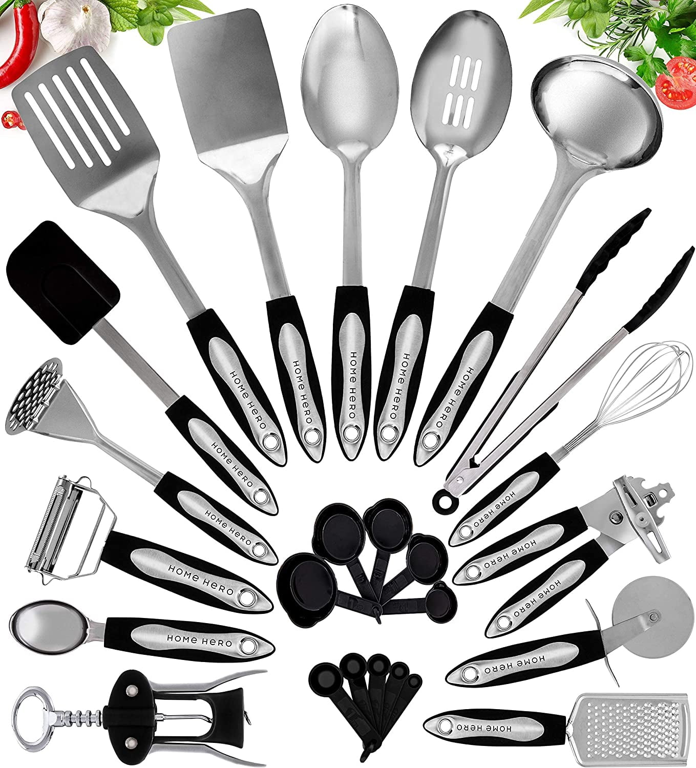 Home Hero 54 Pcs Stainless Steel Kitchen Utensils Set - Cooking Utensils  Set & Spatula - First Home …See more Home Hero 54 Pcs Stainless Steel  Kitchen