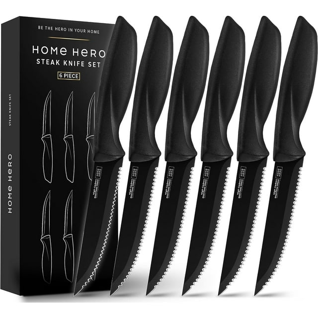 Home Hero Steak Knives Serrated Kitchen Steak Knives Set