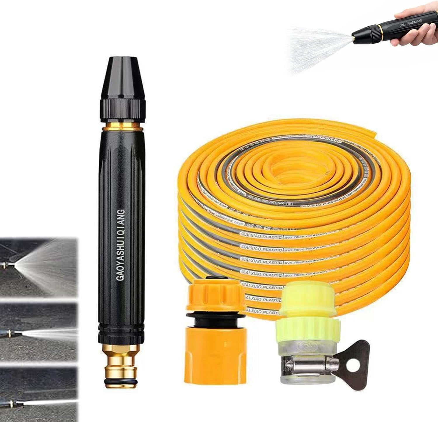 Home High-Pressure Car Wash Water Gun with Booster Nozzle, High-Pressure Home Car Wash Water Gun & Hose Set, Multi Function Lawn & Garden Watering Sprayer for Plant Watering Lawn Car