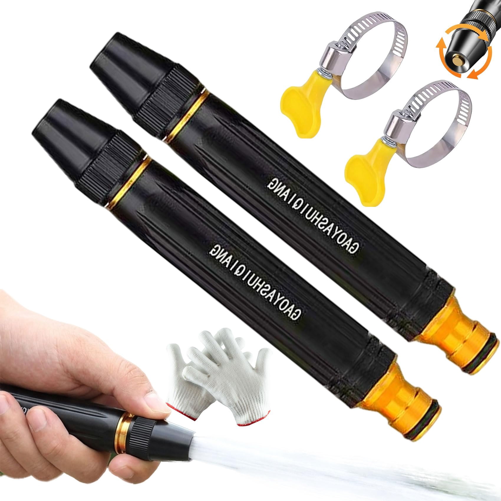 Home High-Pressure Car Wash Water Gun with Booster Nozzle, High-Pressure Home Car Wash Water Gun & Hose Set, for Watering Plants and Vegetables, and Car Washing