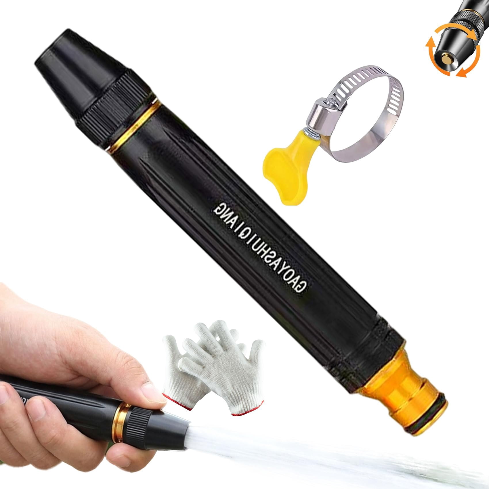 Home High-Pressure Car Wash Water Gun with Booster Nozzle, High-Pressure Home Car Wash Water Gun & Hose Set, for Watering Plants and Vegetables, and Car Washing