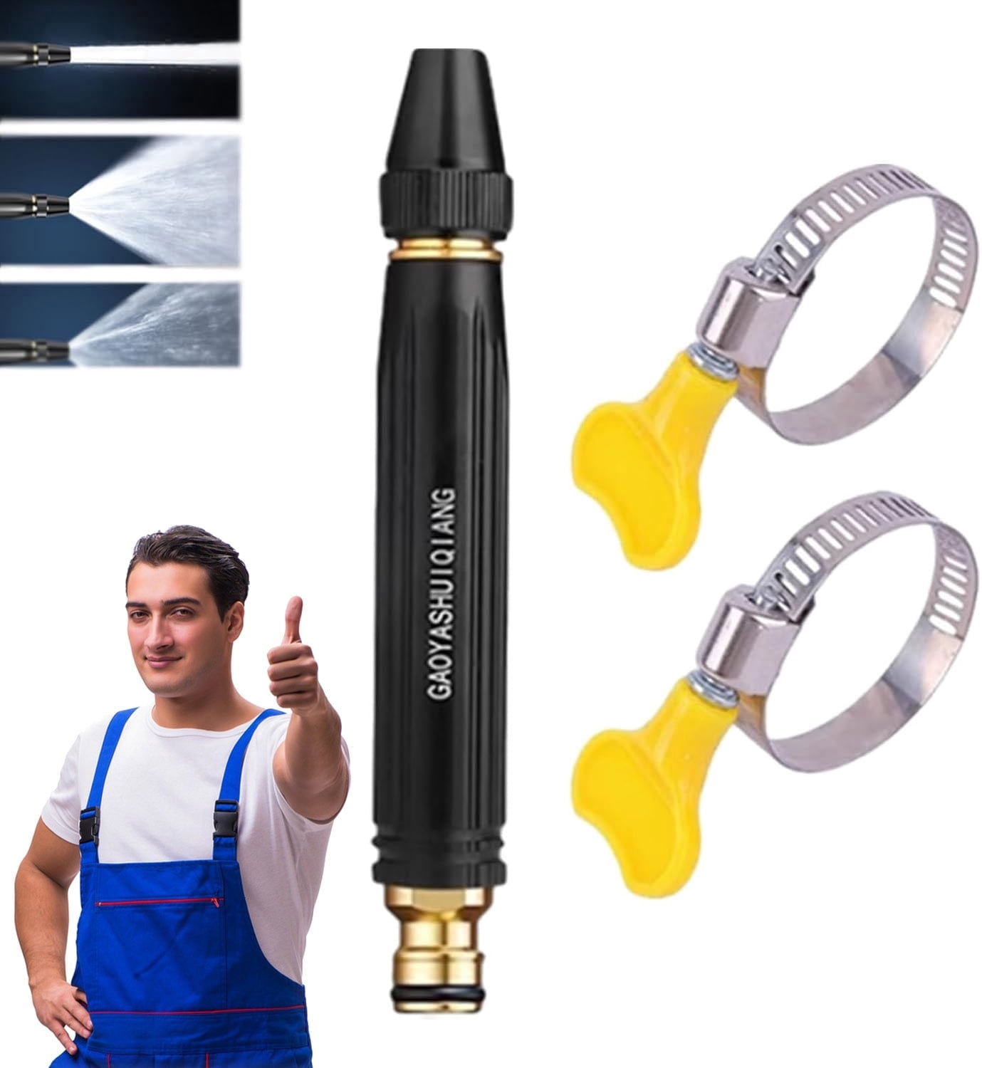 Home High-Pressure Car Wash Water Gun with Booster Nozzle, Home High-Pressure Car Wash Water Gun with Booster Nozzle and Hose, for Watering Plants and Vegetables, and Car Washing (1PCS)