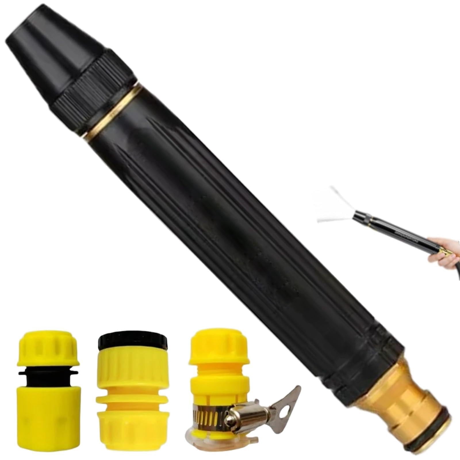 Home High-Pressure Car Wash Water Gun with Booster Nozzle and Hose, 3-in-1 Portable Handheld Water Sprayer Nozzle, 3 Modes, for Watering Plants and Vegetables, and Car Washing