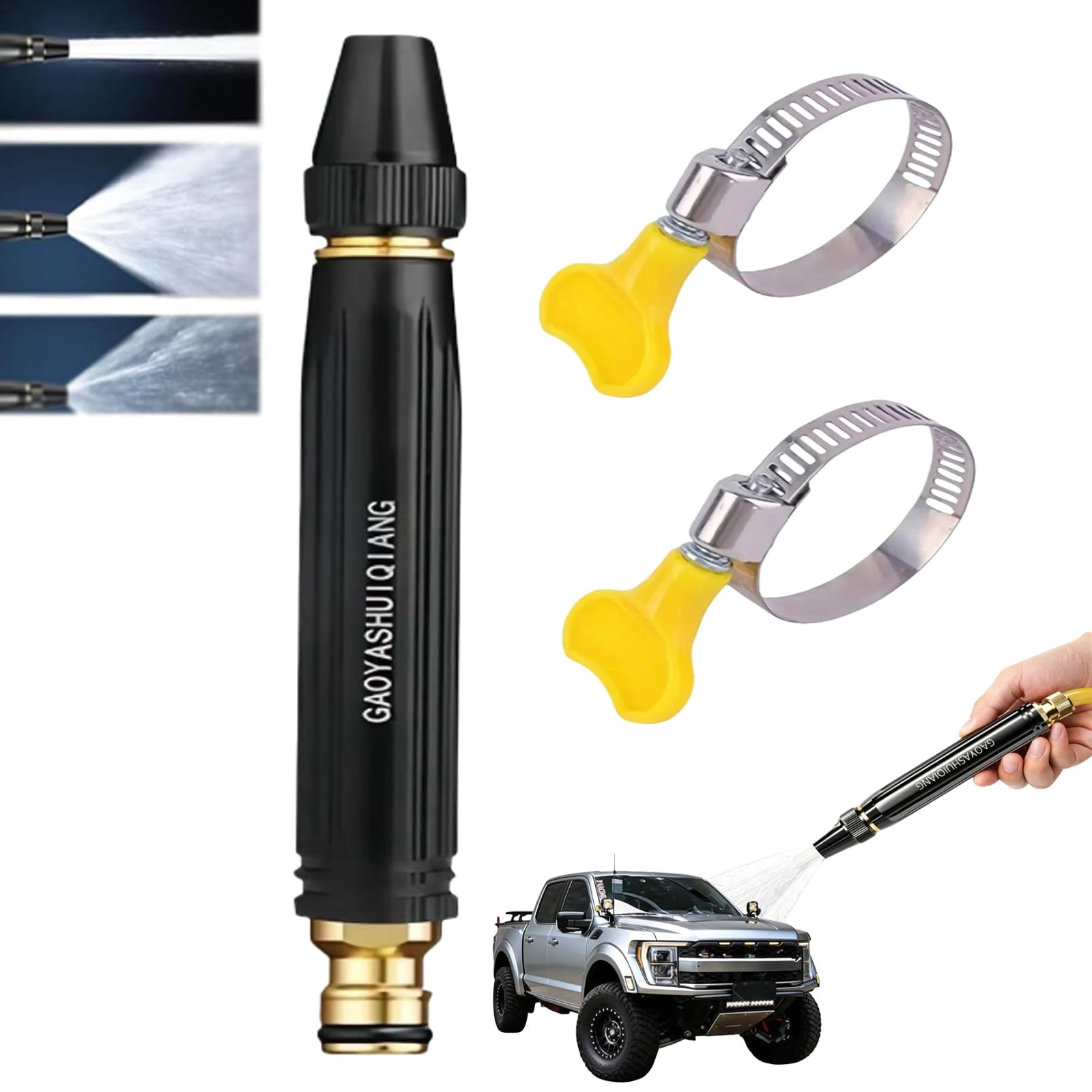 Home High-Pressure Car Wash Water Gun with Booster Nozzle and Hose, High-Pressure Home Wash Water Gun & Hose Set, Multi Function Lawn & Garden Watering Sprayer for Plant Watering Lawn Car