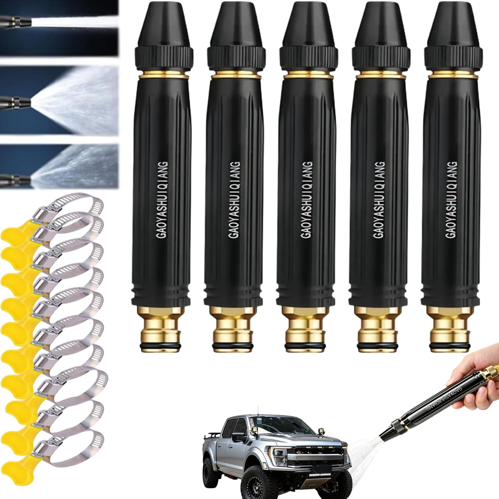 Home High-Pressure Car Wash Water Gun with Booster Nozzle and Hose, High-Pressure Home Wash Water Gun & Hose Set, Multi Function Lawn & Garden Watering Sprayer for Plant Watering Lawn Car