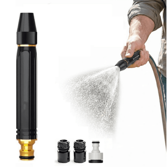 Home High-Pressure Car Wash Water Gun with Booster Nozzle and Hose, Powerful High Pressure Water Gun Gaoyashuiqiang Nozzle, Garden Hose Pressures Booster 1*Sprayer + 3*Connectors