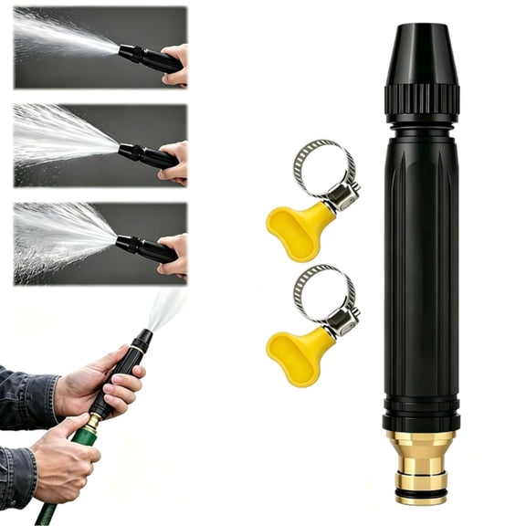 Home High-Pressure Car Wash Water Gun with Booster Nozzle and Hose, Upgraded Car Wash Water Gun Garden Hose Sprayer, Adjustable Spray Patterns, for Watering Plants and Car Washing