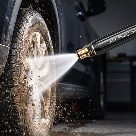 Home High Pressure Car Wash Water Gun Handheld Pressure Washer Gun A, Heavy Duty Metal Construction with 4-Point Plastic Water Connector for Car Wash