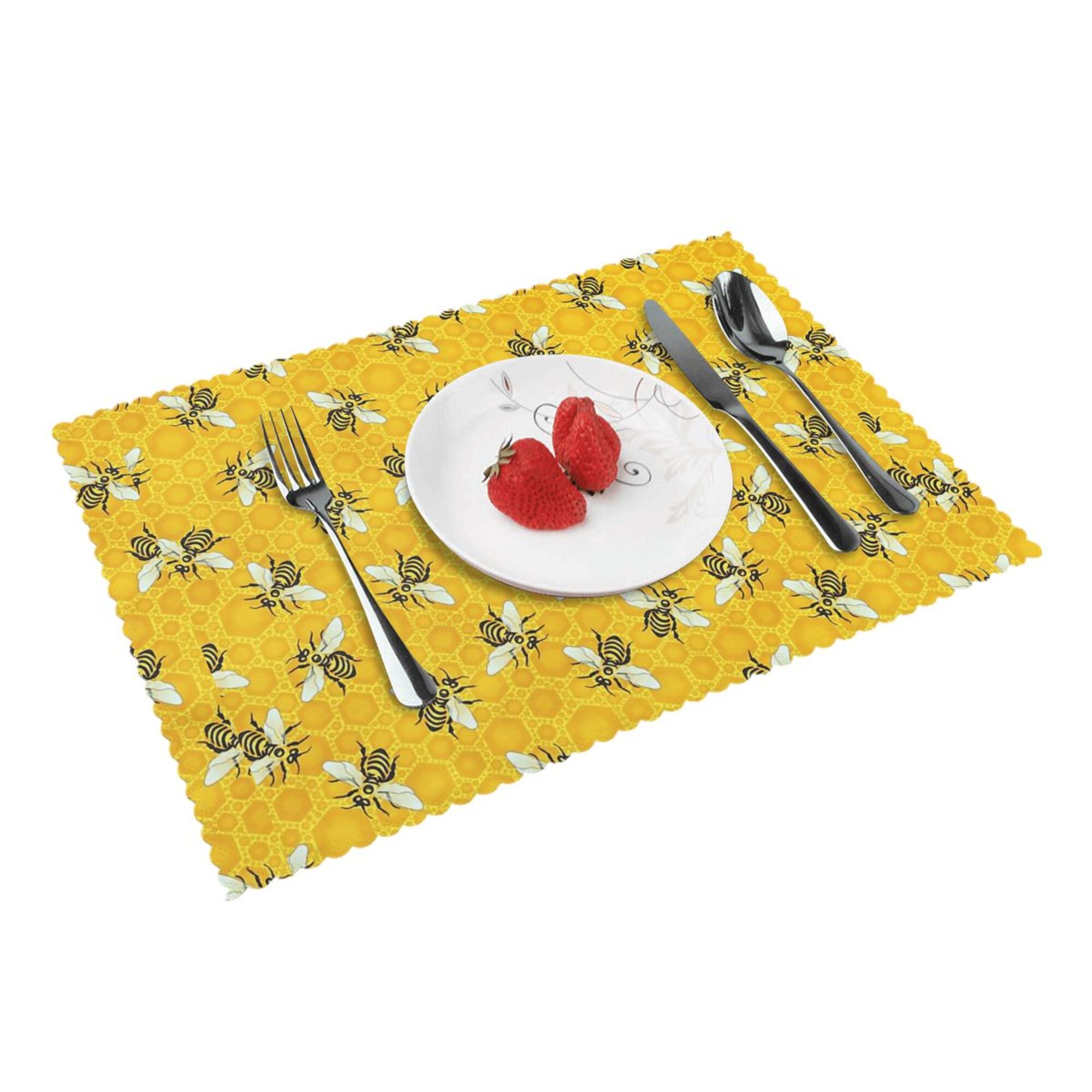 Home Honeybees Bee Placemats Set Of 4 Washable Wipeable Place
