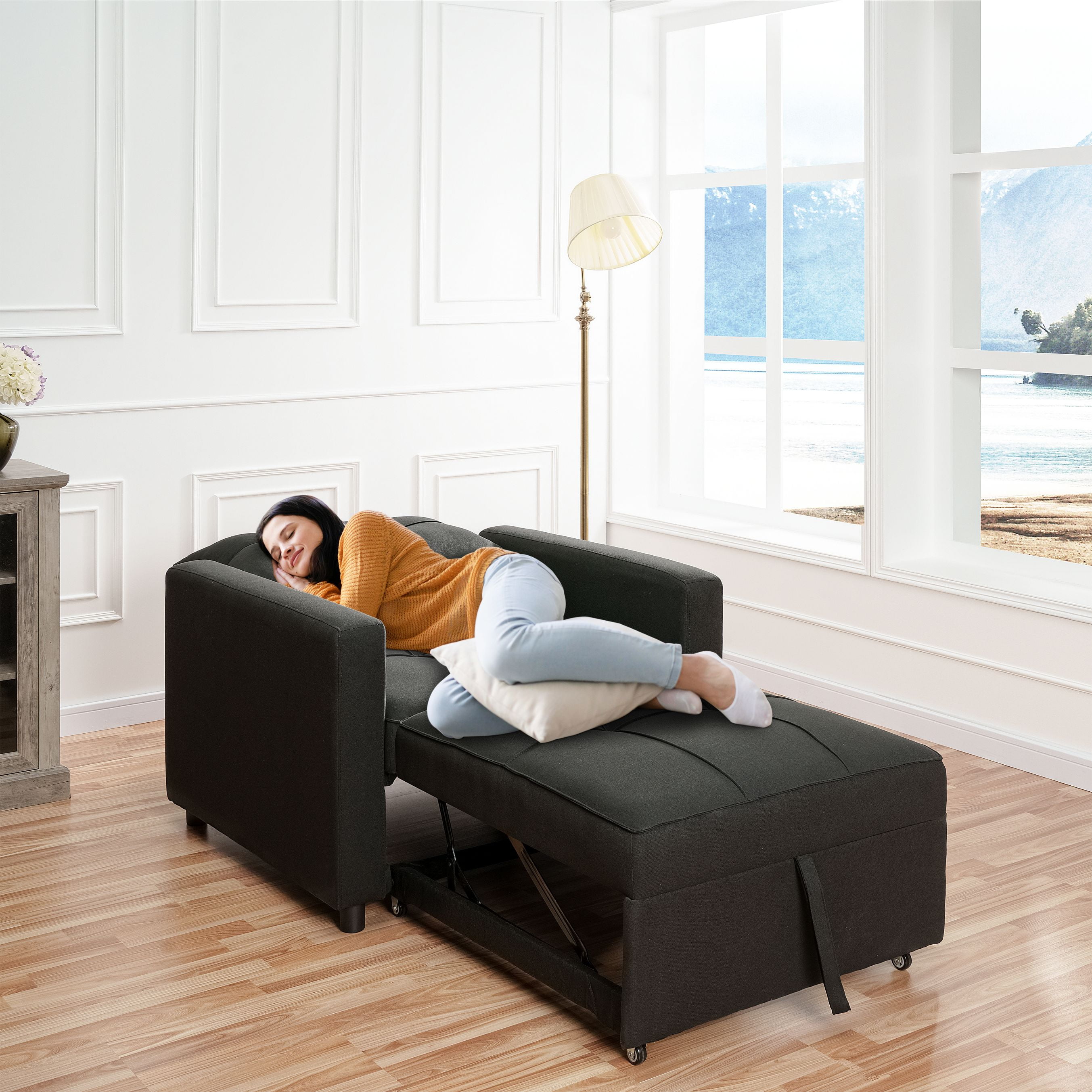 Home Imports Emporium Anna 3-in-1 Convertible Sleeper Chair Black