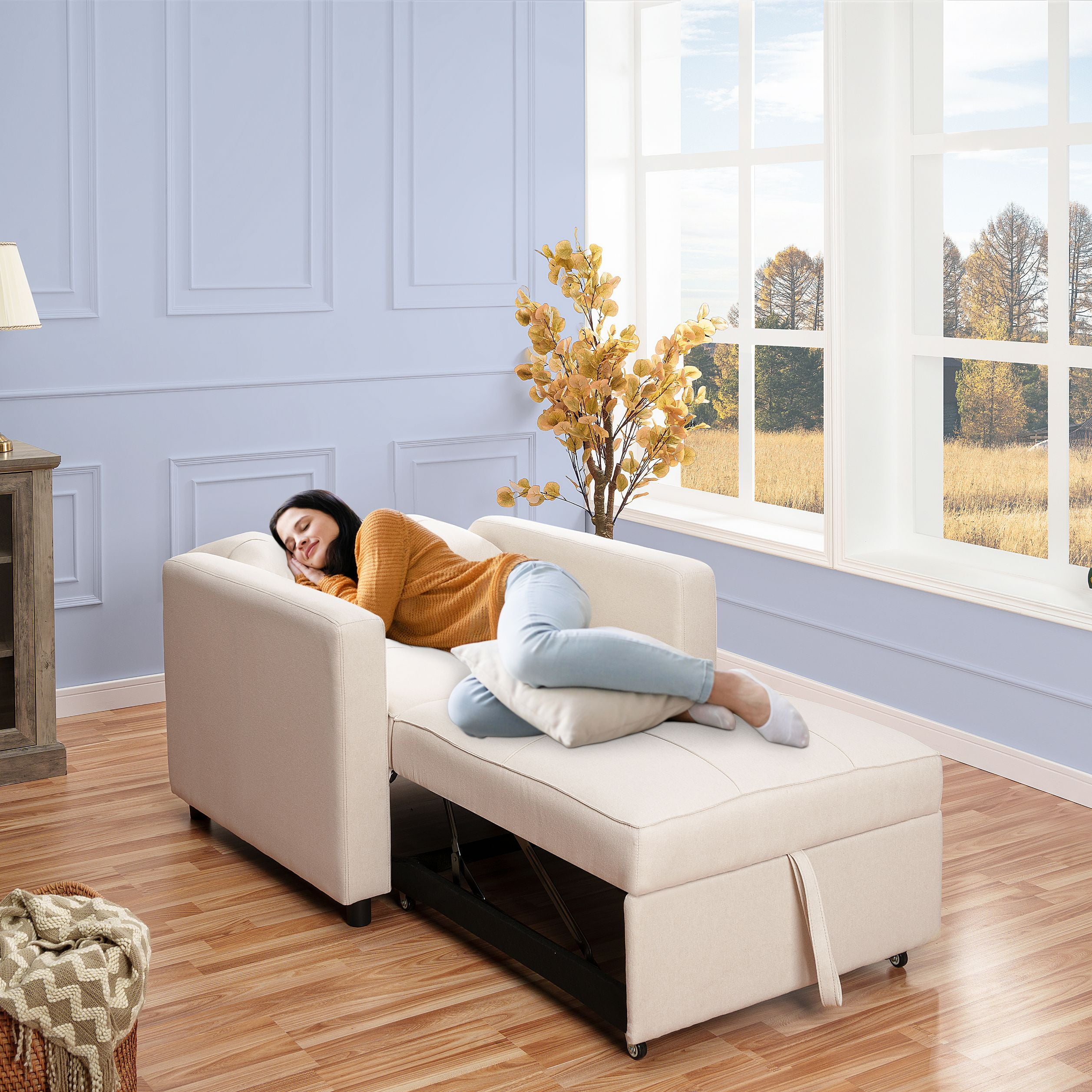 Cream online chair bed