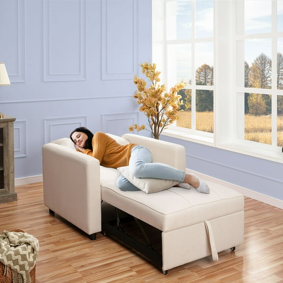 Home Imports Emporium Anna 3-in-1 Convertible Sleeper Chair Cream