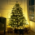 thumbnail image 1 of Naomi Home 4.5ft Rustic Christmas Tree with Lights, Realistic Classic Christmas Tree Prelit with 1117 Branch Tips, 300 Warm Lights and Metal Stand, Aritificial Christmas Tree, 1 of 10
