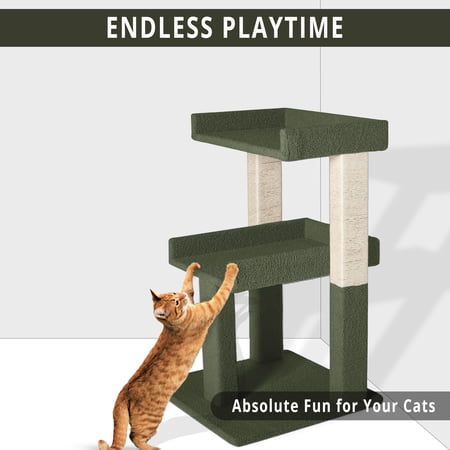 Home Imports Emporium Lulu Large Cat Tree Tower, Multi-Level Kitten Tower Green