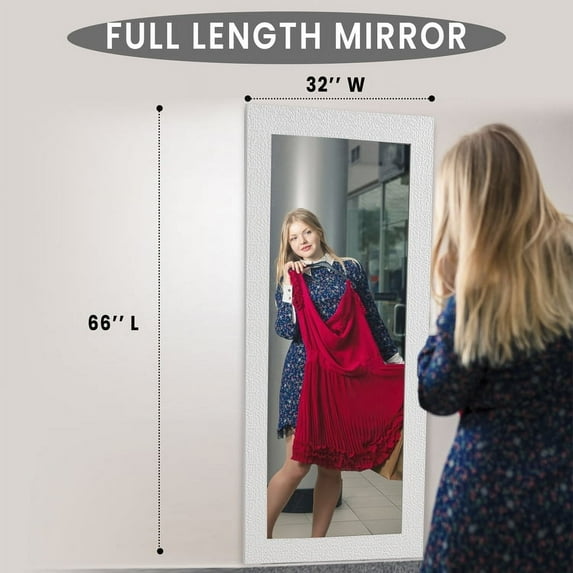 Home Imports Emporium Mosaic Style Full Length Mirror Standing Hanging/Leaning Against Wall, Large Rectangle Free Standing Full Body Dressing Mirror