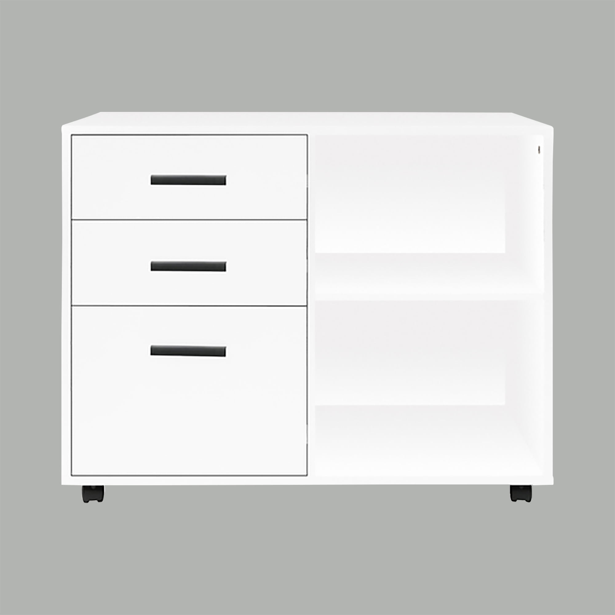 Home Imports Emporium Parker Rolling Office with Drawers, Lateral Desk