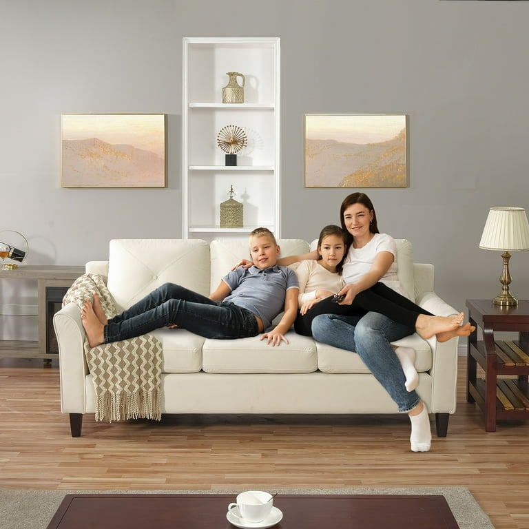 Cream on sale microfiber sofa