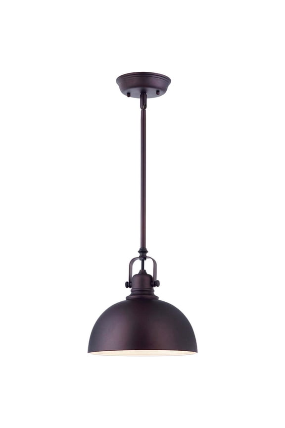 1-Bulb Oil Rubbed Bronze Incandescent Rod Pendant Light Fixture Residential Use, Standard Application