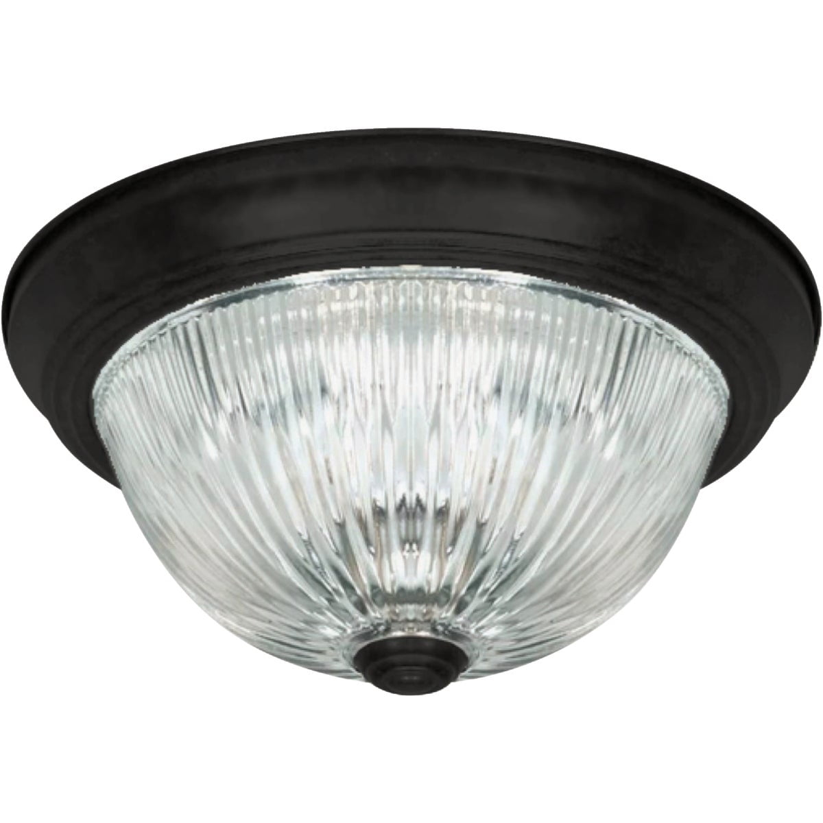Canarm 11 Inch Matte Black Flush Mount Ceiling Light IFM211MBK-RGC - Clear Glass - 2 Piece