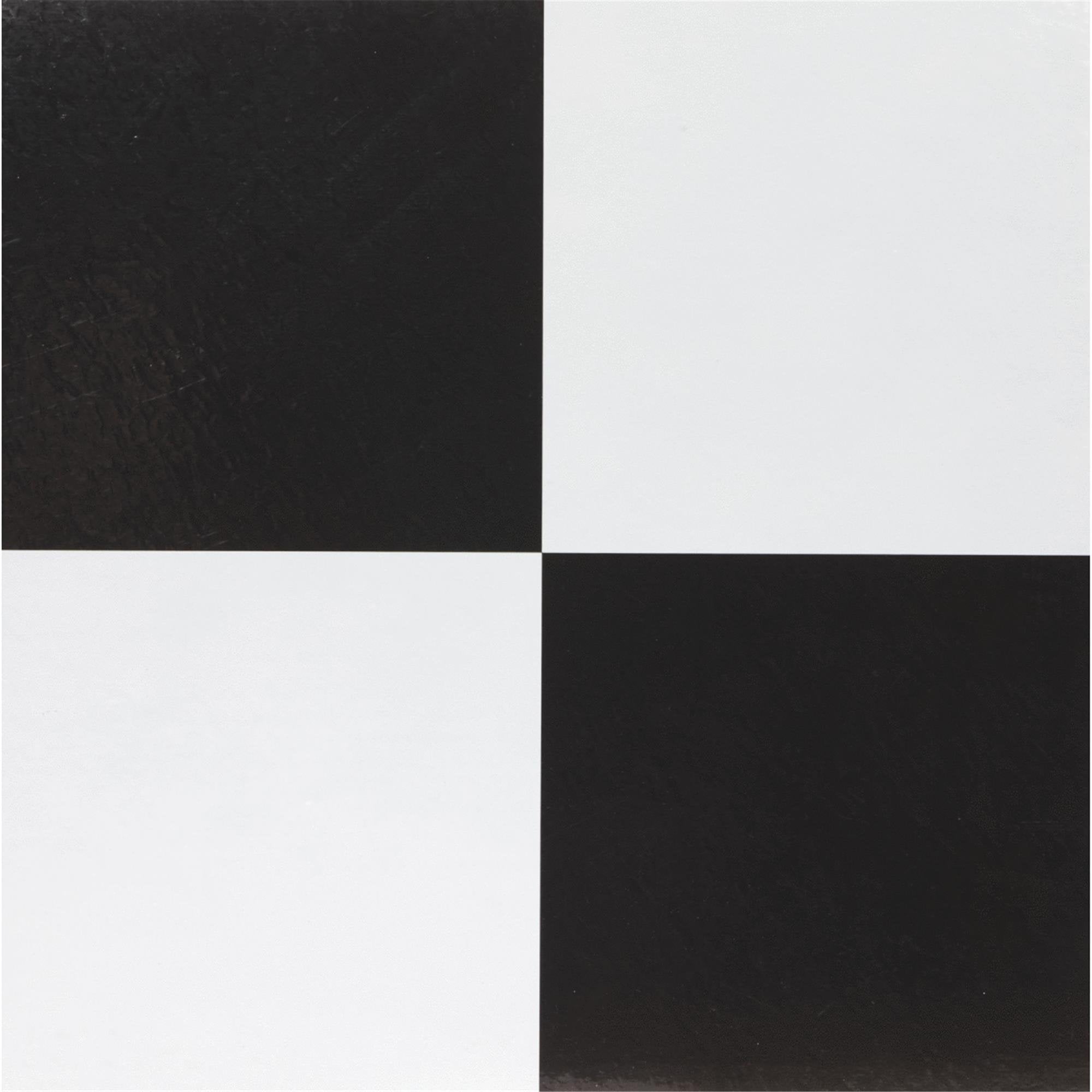 12" Black and White Vinyl Checkerboard Self-Adhesive Floor Tile