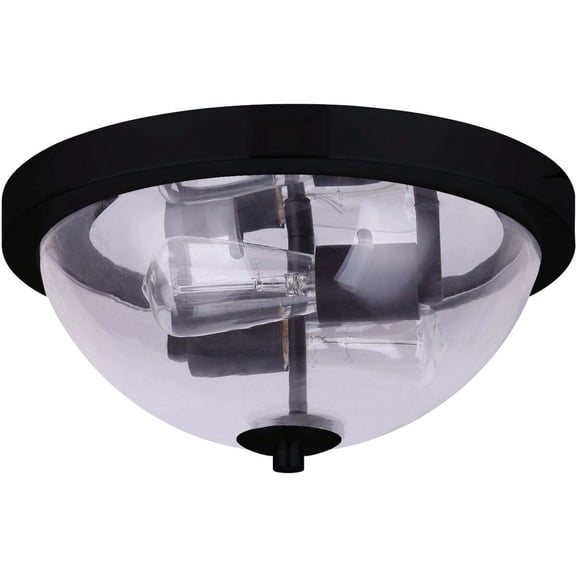 Home Impressions Flush Mount Ceiling Light - Matte Black, 13 In, Dimmable, LED Compatible