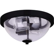 Home Impressions 13 In. Matte Black Flush Mount Ceiling Light Fixture   Residential Use, Standard Application