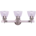 thumbnail image 1 of Home Impressions 3-Bulb Brushed Nickel Vanity Bath Light Fixture, Clear Glass, 1 of 1
