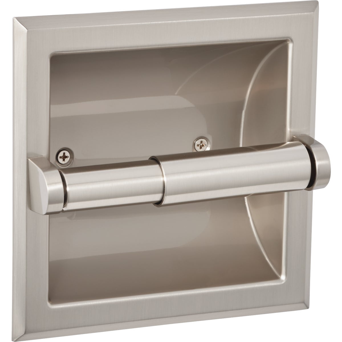 Do it Best Tools Home Impressions Aria Brushed Nickel Recessed Toilet Paper Holder — Concealed-Screw Wall-Mount, Coordinated Bath Collection