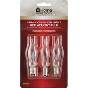 J Hofert C7 Clear Flicker Incandescent Light Bulb - Dimmable, 3 Pack