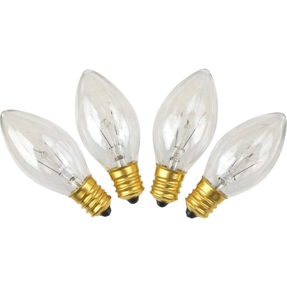 J Hofert C7 Clear Incandescent Decorative Replacement Light Bulb - 125V - 4 Pack