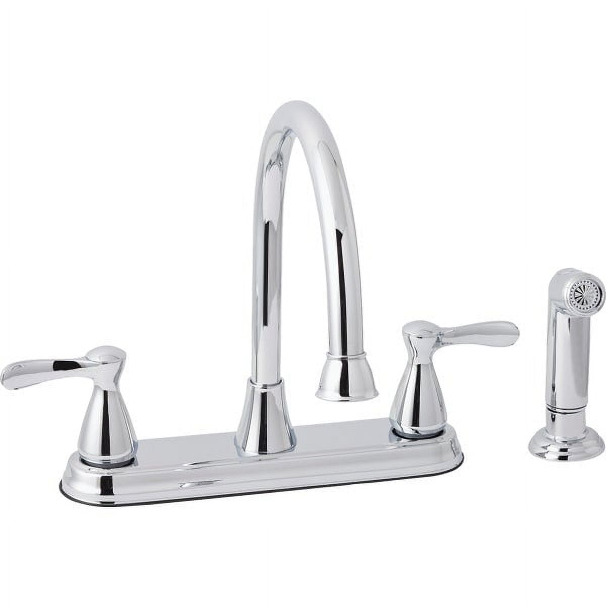 Chrome Dual Handle Kitchen Faucet with Side Spray