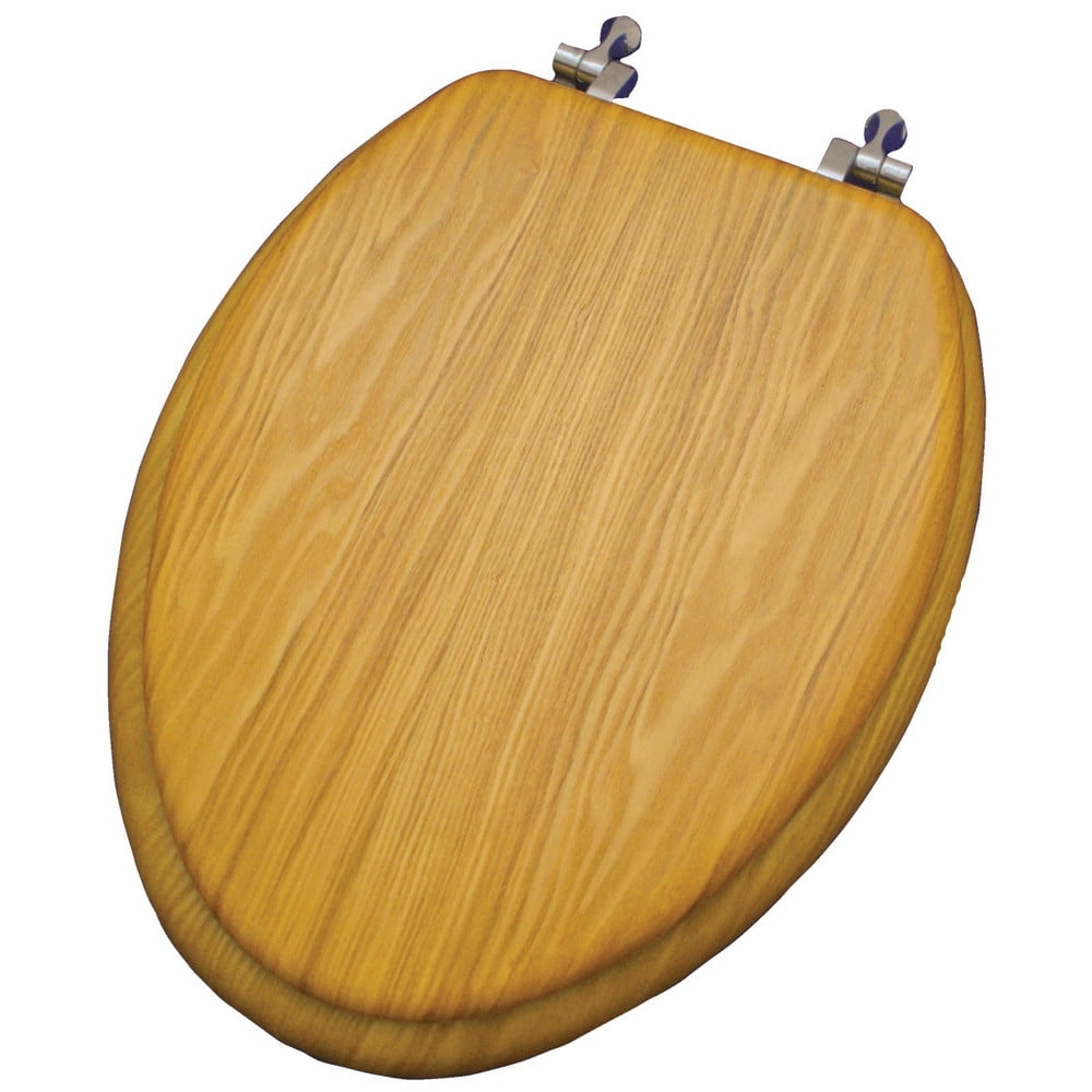 Home Impressions Elongated Closed Front Oak Veneer Toilet Seat WMS19V