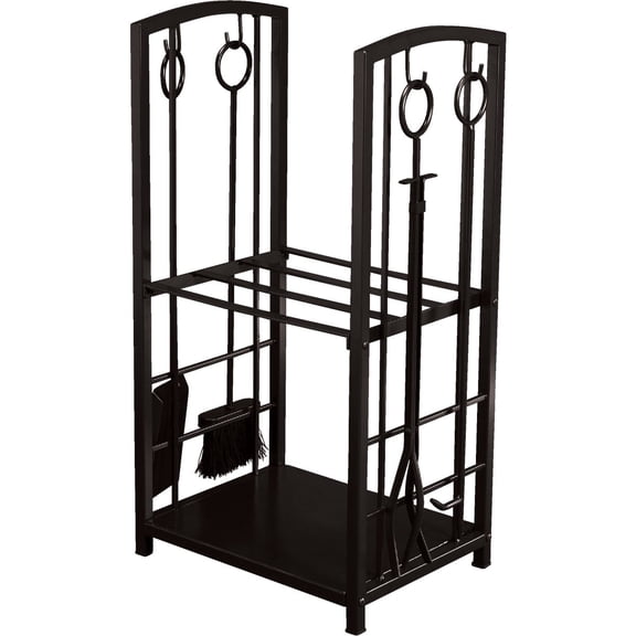 Do it Best Tools Home Impressions Fireplace Tool Set with Log Rack Residential Use, Standard Application