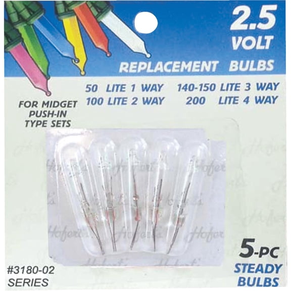 Home Impressions Mini Clear 2.5V Replacement Light Bulb (5-Pack) KT-2024-S15