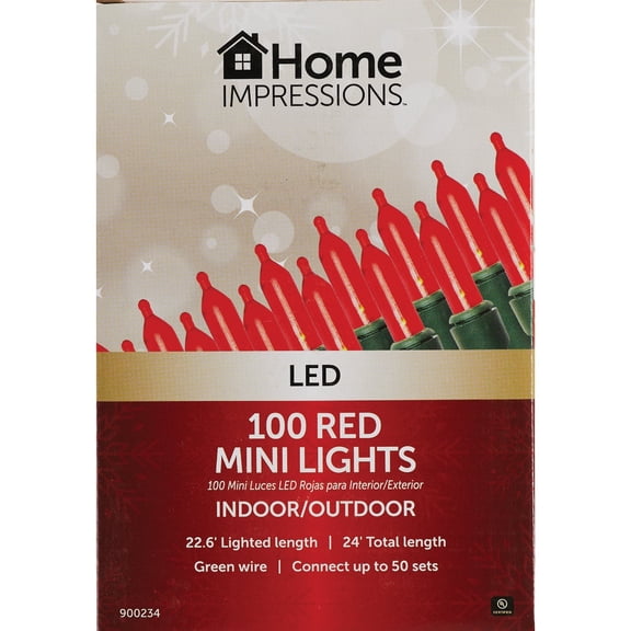 J Hofert Mini LED String Light Set - 100 Bulbs, Red  Residential Use, Standard Application