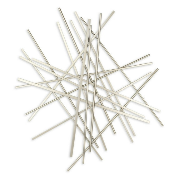 Home Indoor Decorative Abstract, Silver Bar And Panel Wall Decor Piece