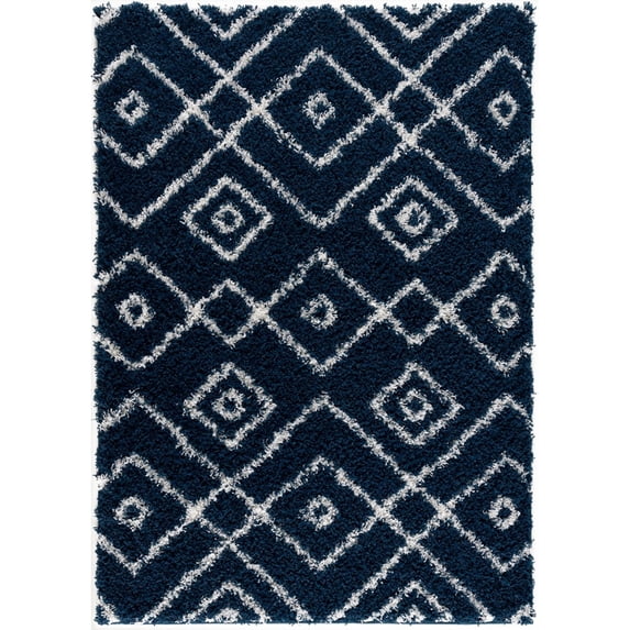 L'Baiet Alexia Navy Shag 4' x 6' Rug