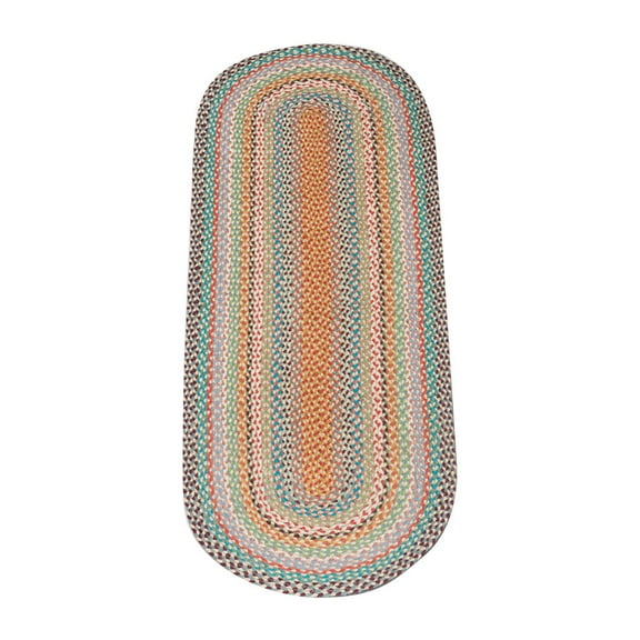 Home Indoor Decorative C-328 Multi 1 Jute Braided Rug, Oval 2' x 6'