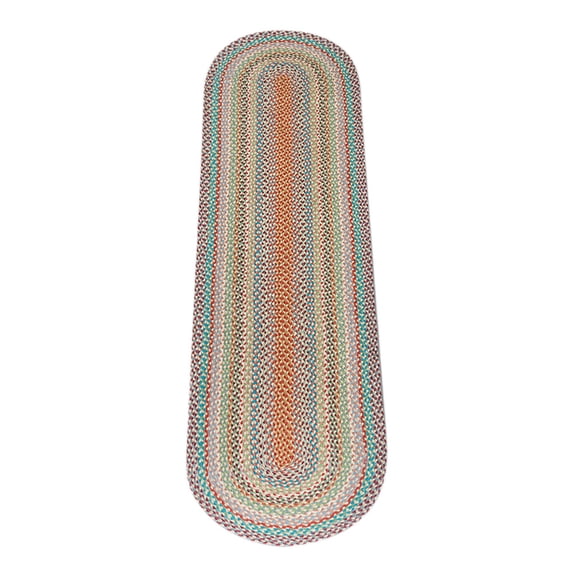 Home Indoor Decorative C-328 Multi 1 Jute Braided Rug, Oval 2' x 8'