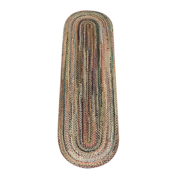 Home Indoor Decorative C-999 Random Jute Braided Rug, Oval 2' x 8'