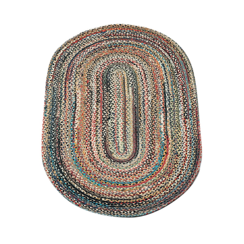 Earth Rugs Natural Jute Braided Rug, Oval, Random Color, 3'x5 ...