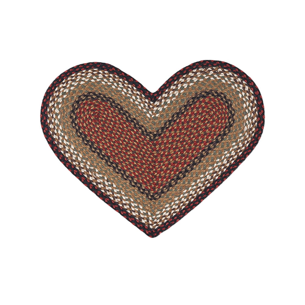 Heart Green Jute Rug Home Indoor Decorative Jute C-019 Burgundy, Mustard Braided Rug, Heart ...