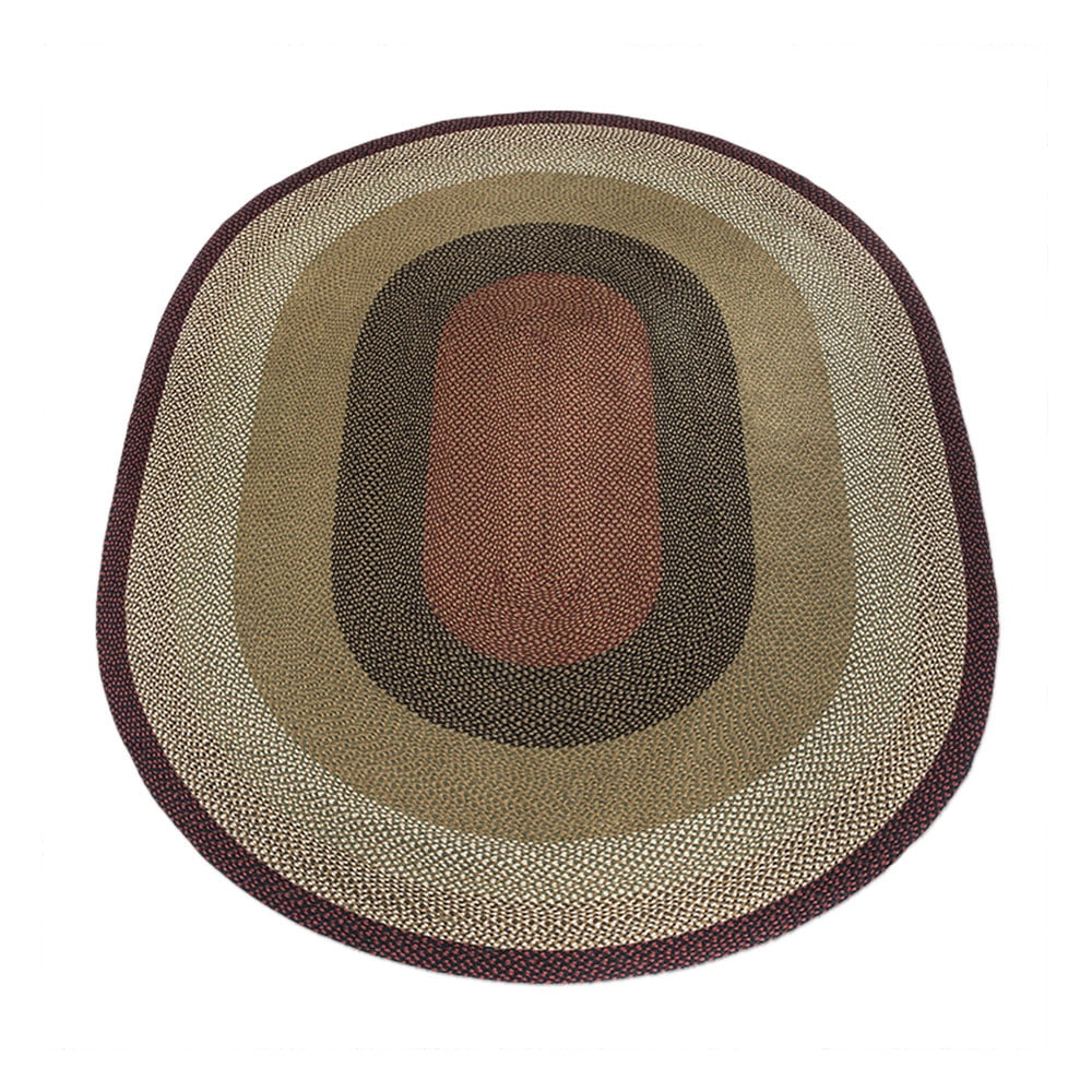 Handmade Black Oval Braided Jute Rug 8' x 11'