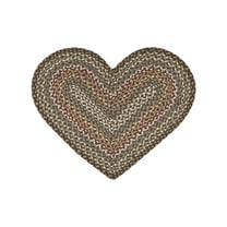 Home Indoor Decorative Jute C-051 Fir, Ivory Braided Rug, Heart 20" x 30"